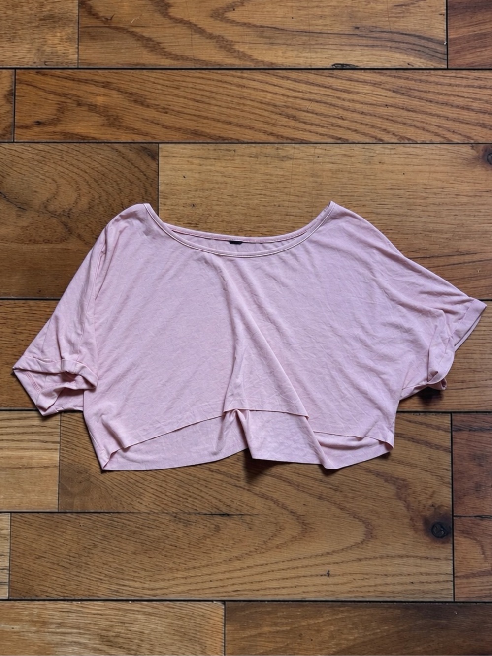 SHEIN Women’s S Light Pink Off Shoulder Athletic Pullover Cropped Top